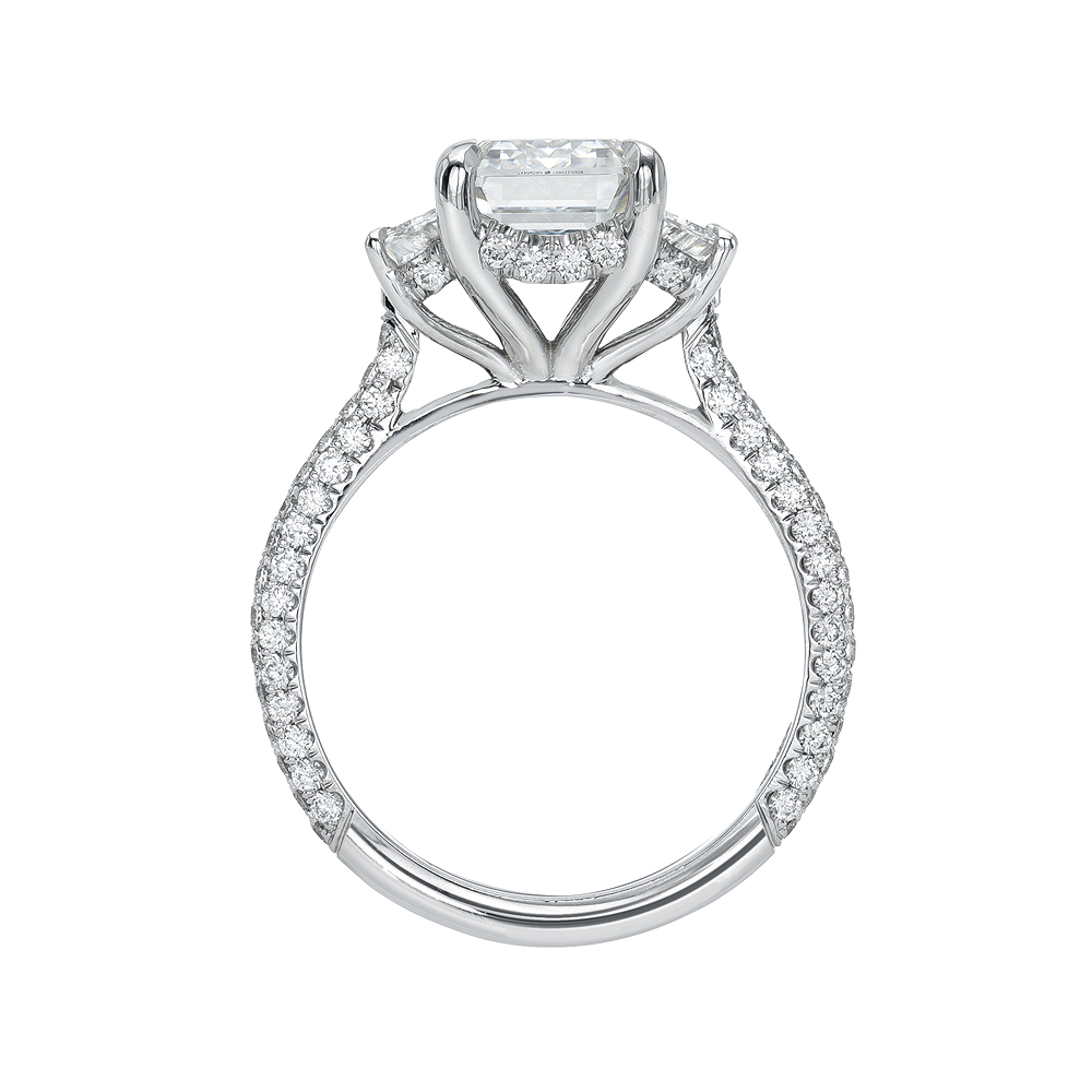 Lucy Lab Grown Diamond Ring -14K White Gold, Hidden Halo, 2 Carat